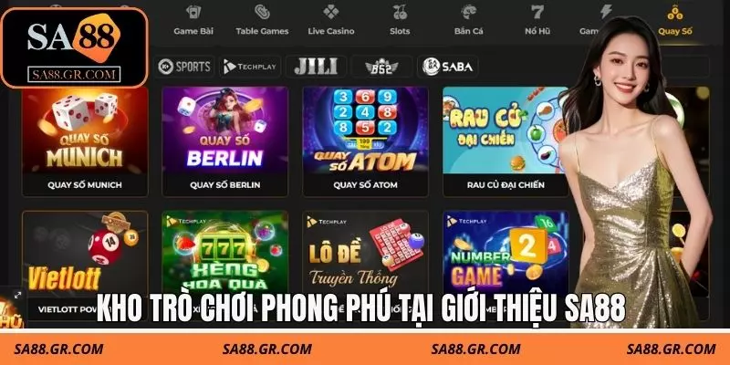 Kho trò chơi phong phú tại giới thiệu SA88